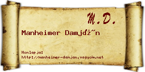 Manheimer Damján névjegykártya